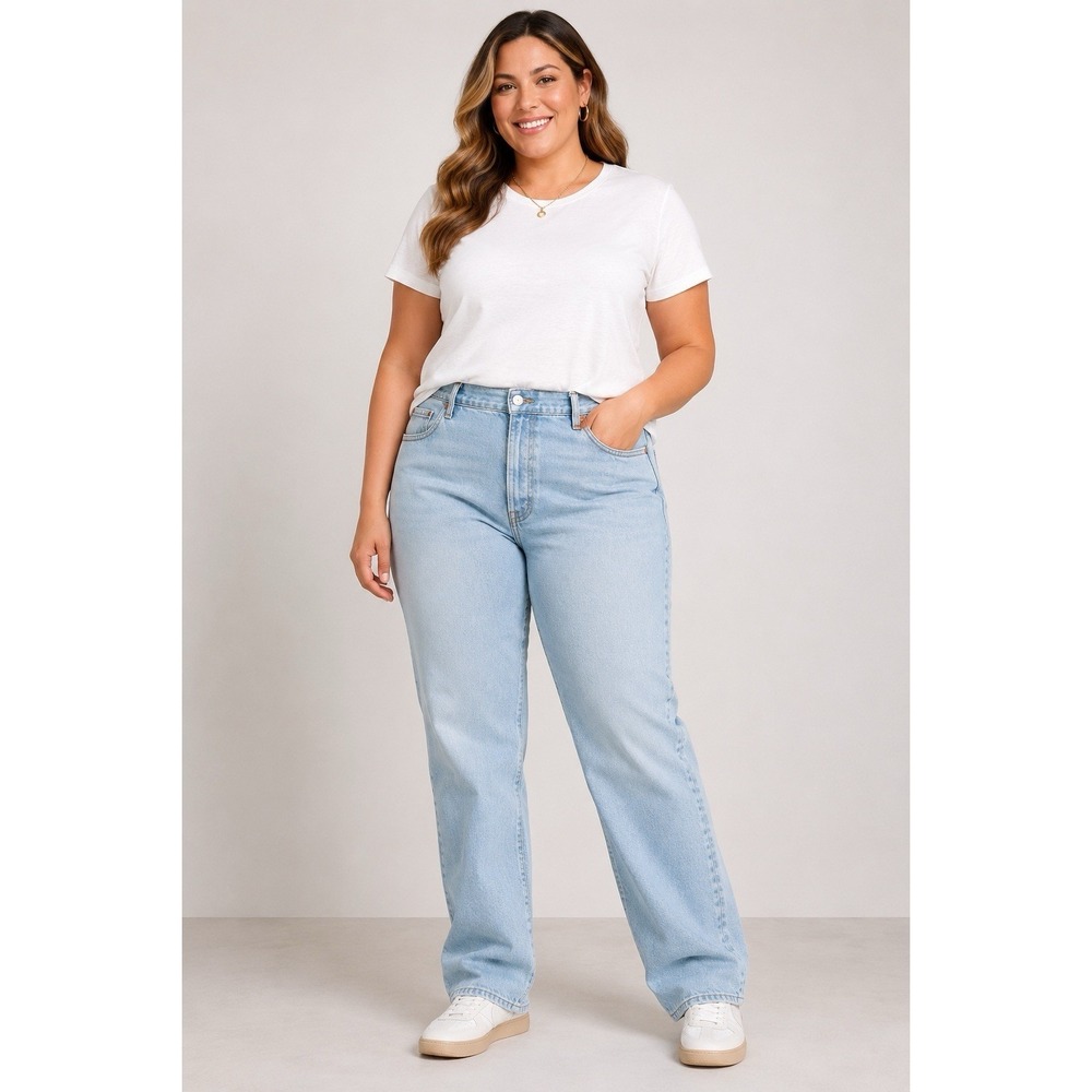 Levi's 501 Original Fit Jeans 20W M Light Wash Straight Leg Plus Size
